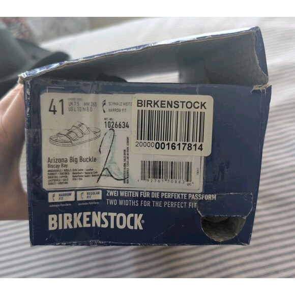 Birkenstock Arizona Big Buckle Biscay Bay Narrow Fit EU 41 US 10 - Picture 11 of 12